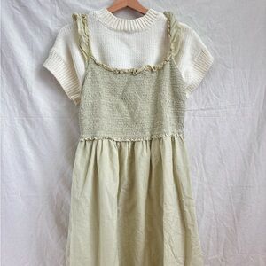 Womens Wilfred Light Sage Green Smocked Sundress